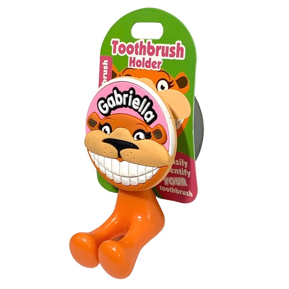 Happy Smiles Personalized Kids Toothbrush Holder Gabriella Lion - Picture 3 of 4